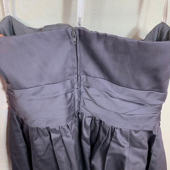 David’s Bridal cotton strapless dusty purple grey dress Size 8 - Picture 8 of 11